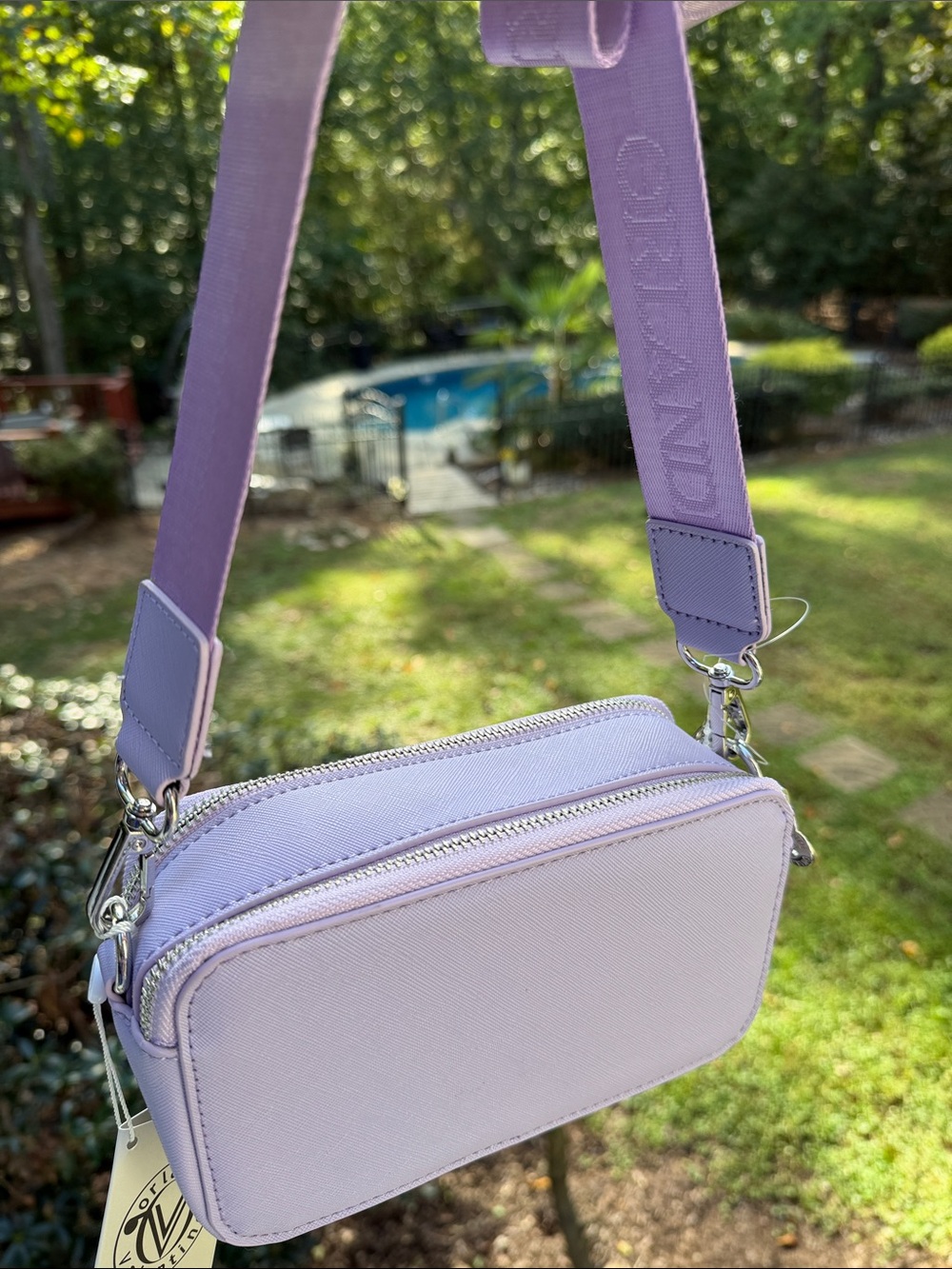 Valentino Orlandi Lavender Crossbody Bag with Stud Accents - Picture 12 of 16